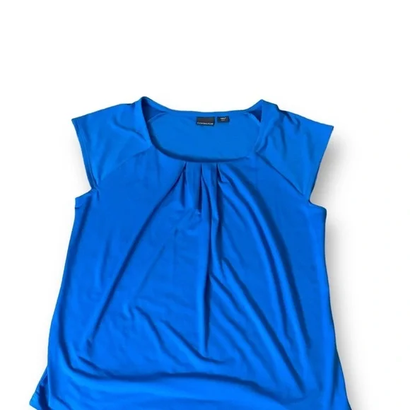 Blue Covington Pleated Blouse - Picture 3 of 6